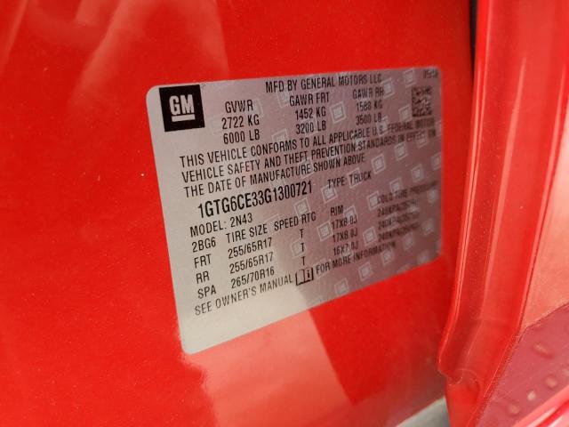 1GTG6CE33G1300721 GMC CANYON SLE