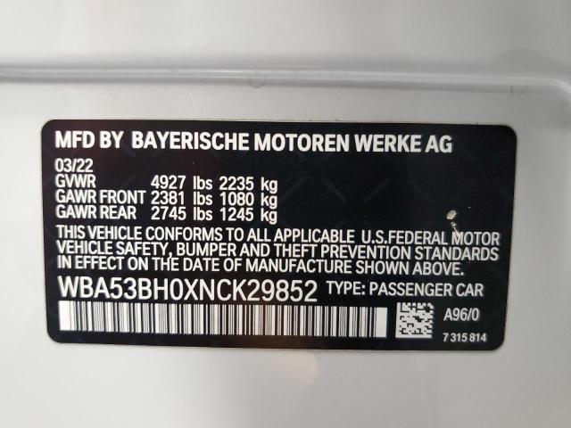 WBA53BH0XNCK29852 BMW 530 I