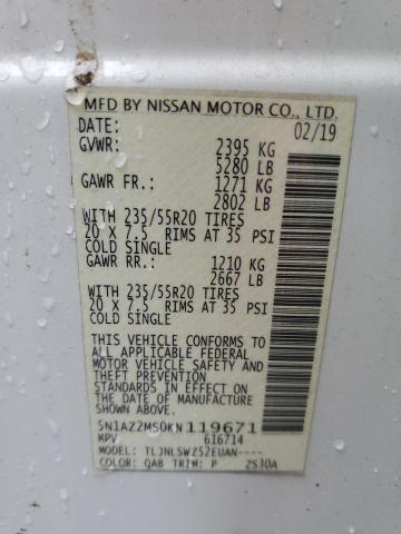5N1AZ2MS0KN119671 Nissan MURANO S
