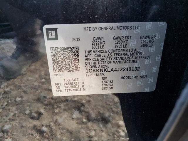 1GKKNKLA4JZ240132 GMC ACADIA SLE