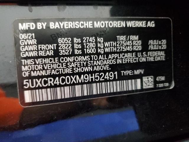 5UXCR4C0XM9H52491 BMW X5 Sdrive 40i