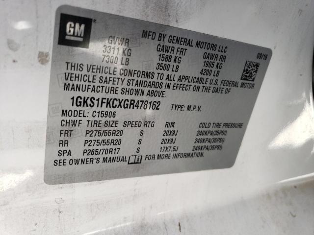 1GKS1FKCXGR478162 GMC Yukon Xl C1500 Sle