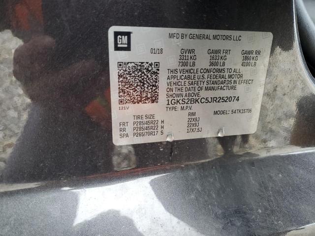 1GKS2BKC5JR252074 GMC YUKON SLT