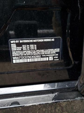 WBA7T2C07NCK92892 BMW 740 I