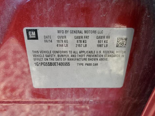 1G1PG5SB0E7406955 Chevrolet CRUZE LTZ