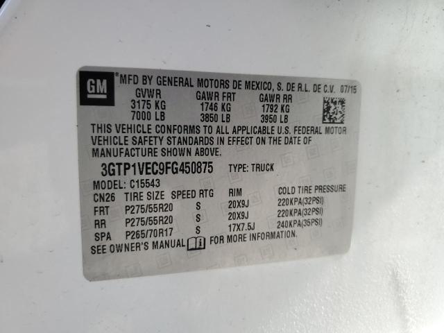 3GTP1VEC9FG450875 GMC Sierra C1500 Slt
