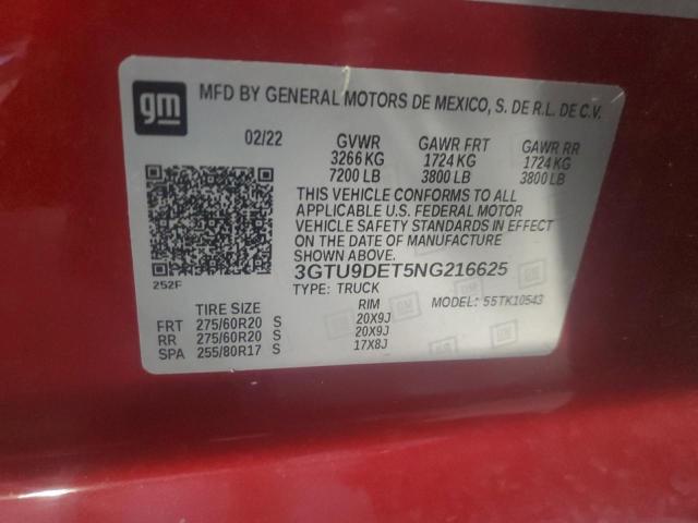 3GTU9DET5NG216625 GMC Sierra Limited K1500 Slt