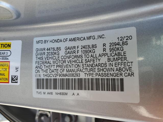 1HGCV2F90MA008293 Honda Accord Touring