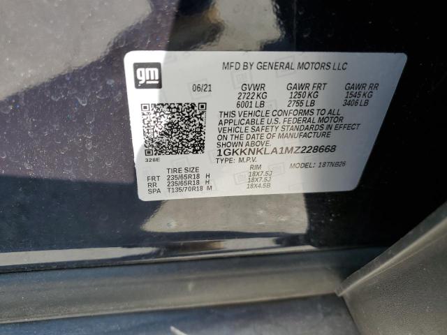 1GKKNKLA1MZ228668 GMC ACADIA SLE