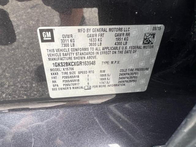 1GKS2BKCXGR163948 GMC YUKON SLT