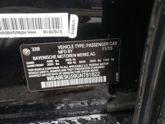 WBA8E9G59GNT81822 BMW 328 I Sulev