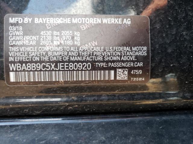 WBA8B9C5XJEE80920 BMW 330 I