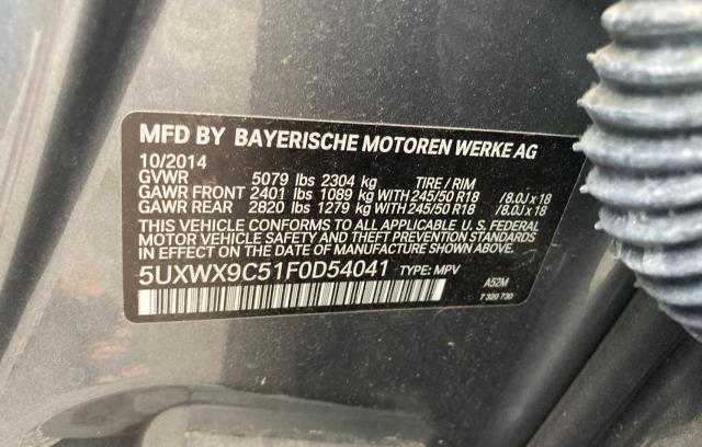 5UXWX9C51F0D54041 BMW X3 Xdrive28i