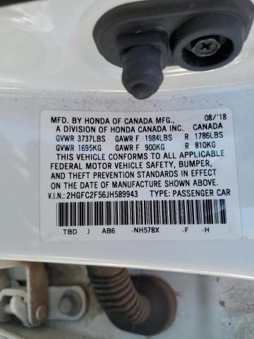 2HGFC2F56JH589943 Honda Civic Lx