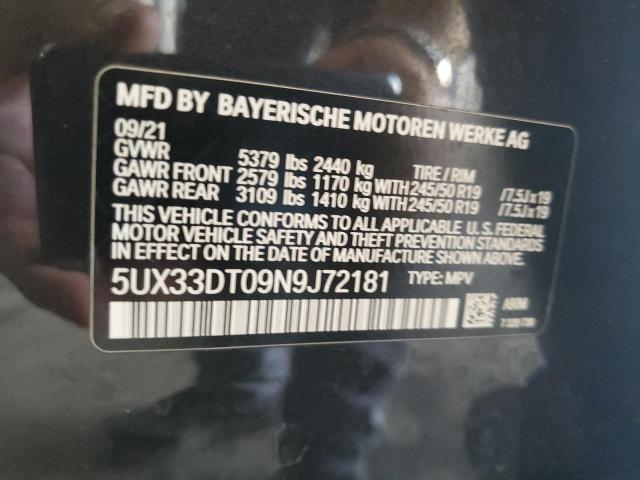5UX33DT09N9J72181 BMW X4 Xdrive30i