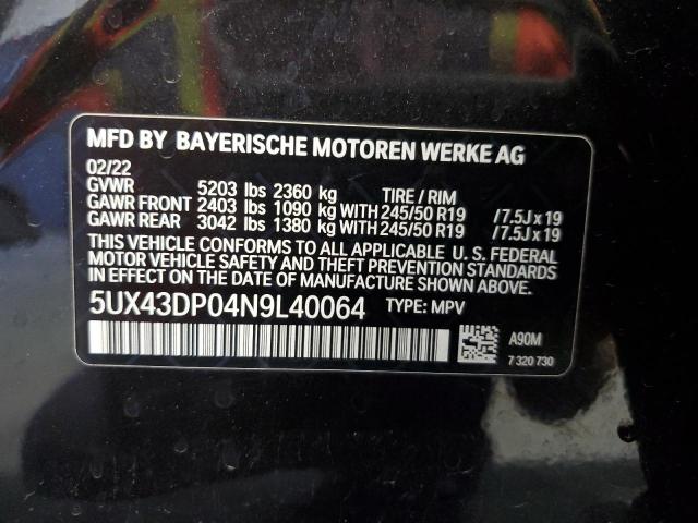 5UX43DP04N9L40064 BMW X3 Sdrive30i