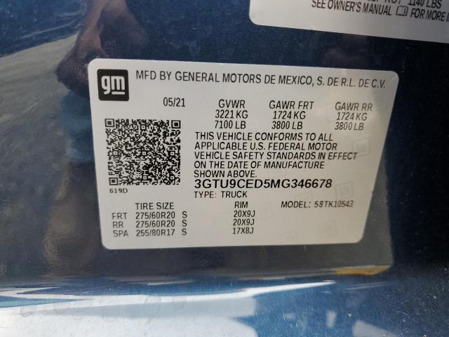 3GTU9CED5MG346678 GMC Sierra K1500 Elevation
