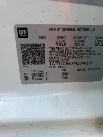 1GTR9CEK7MZ346136 GMC Sierra K1500 Elevation