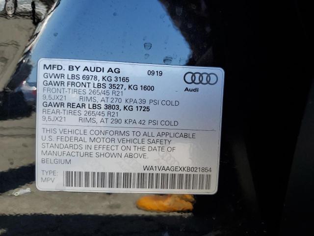 WA1VAAGEXKB021854 Audi E-tron Prestige