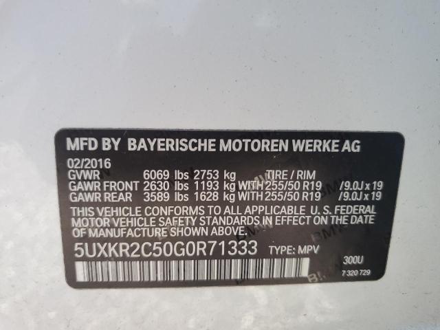 5UXKR2C50G0R71333 BMW X5 Sdrive35i