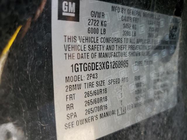 1GTG6DE3XG1268985 GMC CANYON SLT