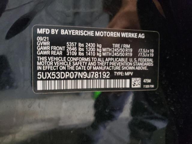 5UX53DP07N9J78192 BMW X3 Xdrive30i