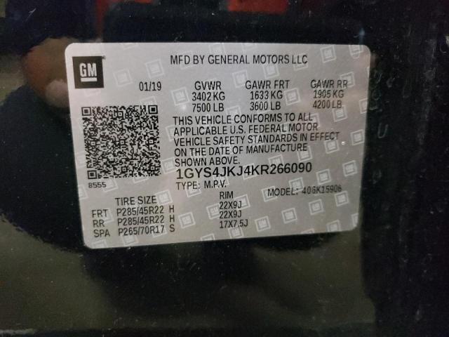 1GYS4JKJ4KR266090 Cadillac Escalade Esv Premium Luxury