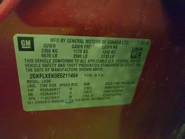2GKFLXEK9E6211494 GMC Terrain Slt