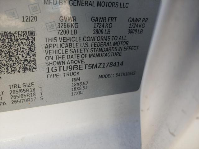 1GTU9BET5MZ178414 GMC Sierra K1500 Sle
