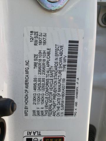 5J6RW1H80KA001159 Honda CR-V EXL
