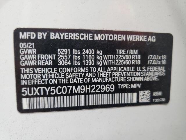 5UXTY5C07M9H22969 BMW X3 Xdrive30i