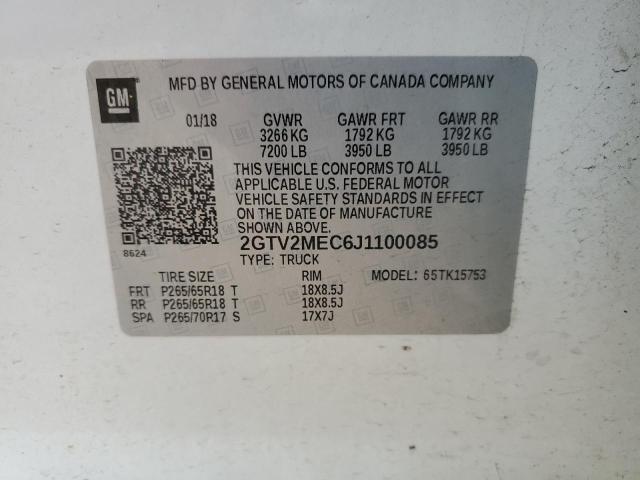 2GTV2MEC6J1100085 GMC Sierra K1500 Sle
