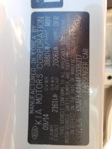 KNAFK4A64F5338217 KIA FORTE LX