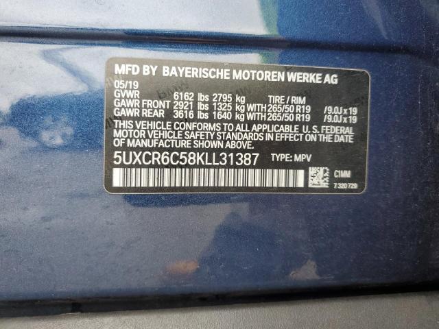 5UXCR6C58KLL31387 BMW X5 XDRIVE4