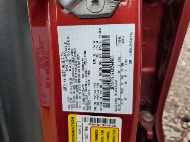3FA6P0SU7KR244985 Ford FUSION TIT