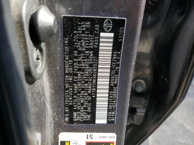 4T1B11HK4KU855227 Toyota Camry Le A