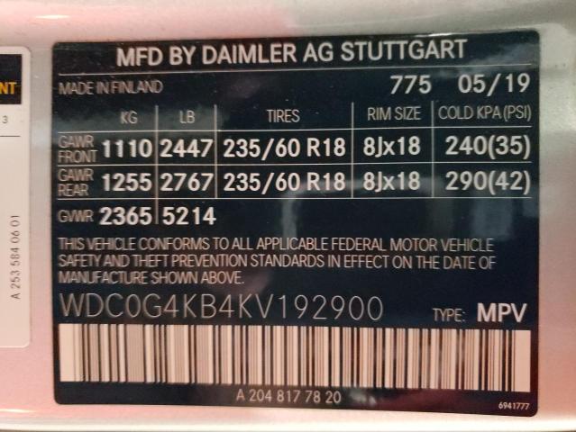 WDC0G4KB4KV192900 Mercedes-Benz GLC 300 4M