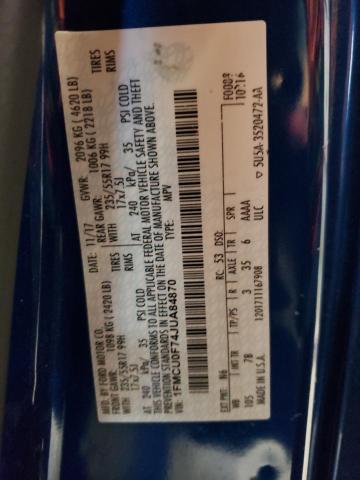 1FMCU0F74JUA84870 Ford ESCAPE S