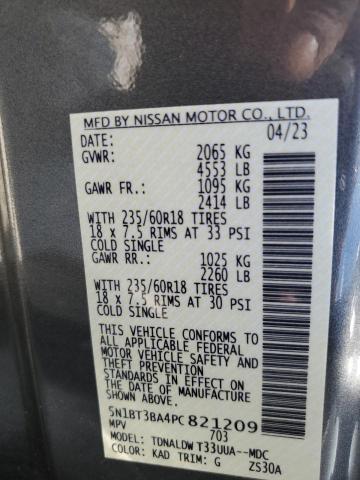 5N1BT3BA4PC821209 Nissan ROGUE SV