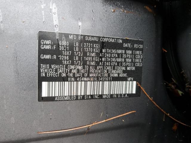 4S4WMACD9L3455611 Subaru ASCENT PRE