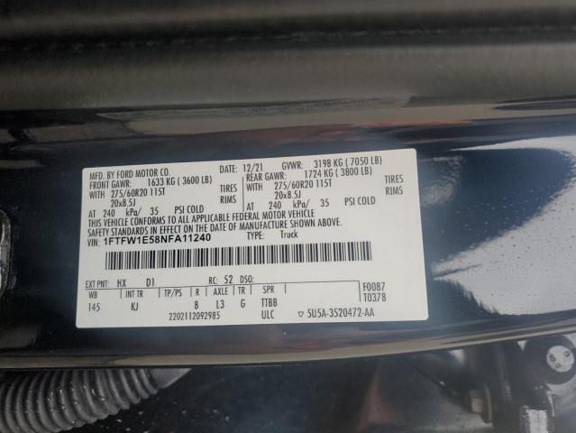 1FTFW1E58NFA11240 Ford F150 SUPER