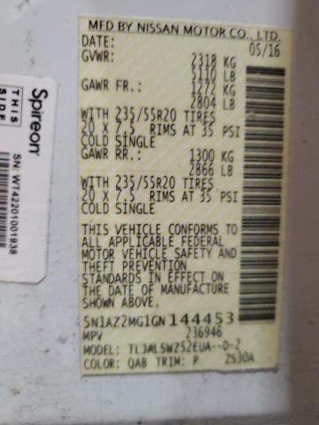 5N1AZ2MG1GN144453 Nissan MURANO S