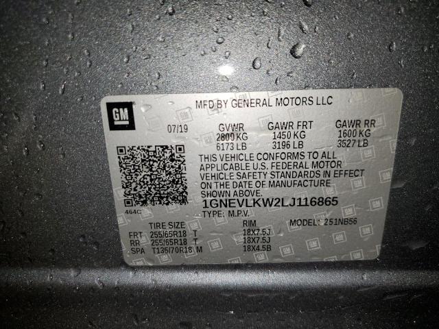 1GNEVLKW2LJ116865 Chevrolet TRAVERSE L