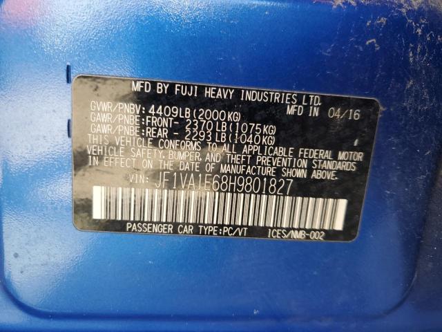 JF1VA1E68H9801827 Subaru WRX PREMIU