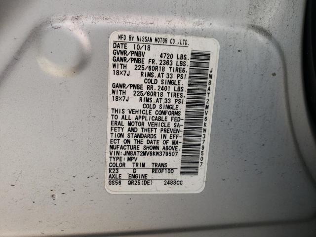 JN8AT2MV6KW379507 Nissan ROGUE S