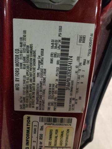 3FA6P0LU2ER374174 Ford FUSION SE