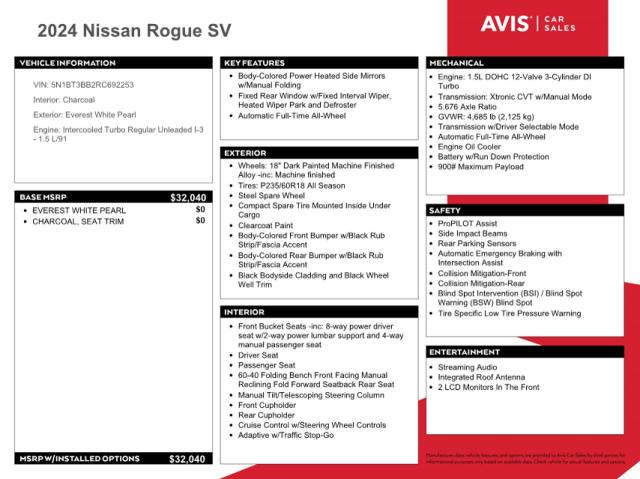 5N1BT3BB2RC692253 Nissan ROGUE SV