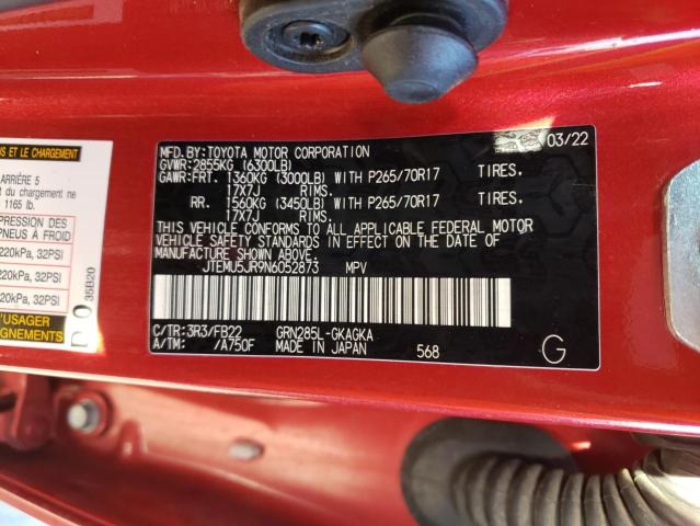 JTEMU5JR9N6052873 Toyota 4RUNNER SR