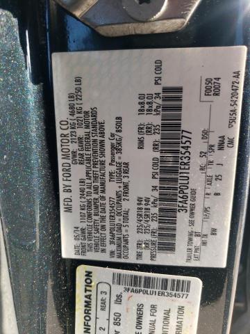 3FA6P0LU1ER354577 Ford FUSION SE