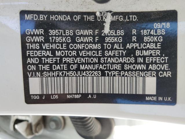 SHHFK7H50JU432263 Honda CIVIC EX